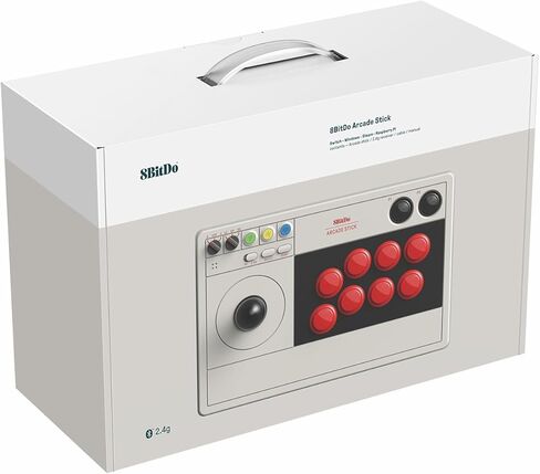 8BitDo Retro Arcade Fight Stick 8 Way Joystick with 2 Dedicated Macro Buttons and Turbo Function for Switch and PC Windows, Support Wireless Bluetooth, 2.4G Receiver and Wired USB-C Cable Connection in Saudi Arabia