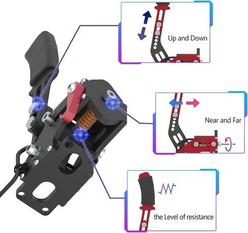 AIVCOPB USB Handbrake,64 bit USB Brake for Sim Racing Compatible with Logitech G25 G27 G29 G920 G923 Thrustmaster T500 T300,Black Aluminium Body with Clamp in Saudi Arabia