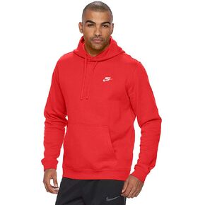Nike Men's Sportswear Club Pullover Hoodie, University Red/University Red/White, X-Large Tall in Saudi Arabia
