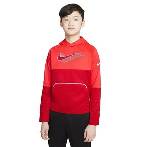 بلوفر بغطاء للرأس للتدريب من Nike Therma-FIT للأطفال الكبار (للأولاد) (كبير، أحمر جامعي/قرمزي ساطع/أبيض) in Kuwait