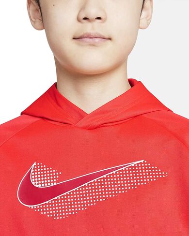 بلوفر بغطاء للرأس للتدريب من Nike Therma-FIT للأطفال الكبار (للأولاد) (كبير، أحمر جامعي/قرمزي ساطع/أبيض) in Kuwait