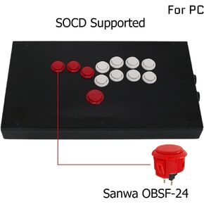 TruBoost RAC-J800B-PC All Buttons Hitbox Style Arcade Joystick Fight Stick Game Controller For PC Sanwa OBSF-24 30 in Kuwait
