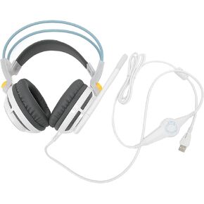 سماعة رأس ستيريو للألعاب، سماعات رأس USB RBG للألعاب مع ميكروفون لإلغاء الضوضاء للكمبيوتر المحمول والكمبيوتر الشخصي، صوت محيطي 7.1، أغطية أذن ذات ذاكرة ناعمة in Saudi Arabia