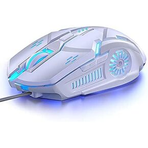 Gaming Mouse Wired,6 Buttons, 4 Adjustable DPI Up to 3200 DPI, 7 Circular & Breathing LED Light, Multifunction Wired Mouse Used for Games and Office (Black)