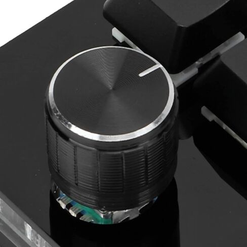 لوحة مفاتيح ألعاب ميكانيكية صغيرة ماكرو، 6 مفاتيح لوحة مفاتيح USB للكمبيوتر الشخصي بيد واحدة مع مقبض، وظيفة مخصصة للاختصار قابلة للبرمجة، لنظام التشغيل Windows، لنظام التشغيل Vista (أسود كامل) in Kuwait