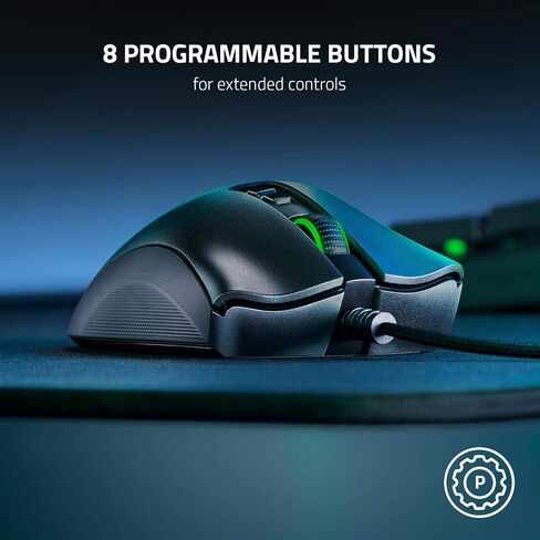 ماوس الألعاب Razer DeathAdder V2 إصدار خاص: مستشعر بصري 20K DPI - مفتاح بصري أسرع من الجيل الثاني - 8 أزرار قابلة للبرمجة - مقابض جانبية مطاطية - تصميم مريح - كابل Speedflex أخضر in Kuwait