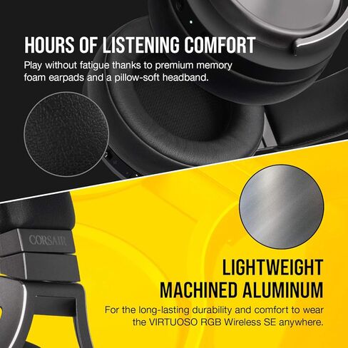 Corsair Virtuoso RGB Wireless SE Gaming Headset - High-Fidelity 7.1 Surround Sound with Broadcast Quality Microphone - Memory Foam Earcups - 20 Hour Battery Life Works w/ PC, MacOS, PS5 - Gunmetal in Saudi Arabia
