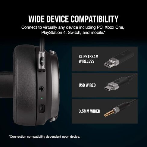 Corsair Virtuoso RGB Wireless SE Gaming Headset - High-Fidelity 7.1 Surround Sound with Broadcast Quality Microphone - Memory Foam Earcups - 20 Hour Battery Life Works w/ PC, MacOS, PS5 - Gunmetal in Saudi Arabia