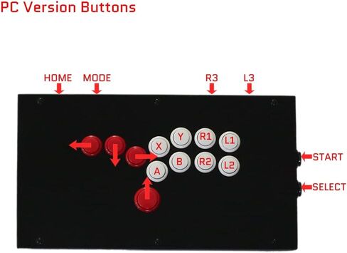 TruBoost RAC-J800B-PC All Buttons Hitbox Style Arcade Joystick Fight Stick Game Controller For PC Sanwa OBSF-24 30 in Kuwait
