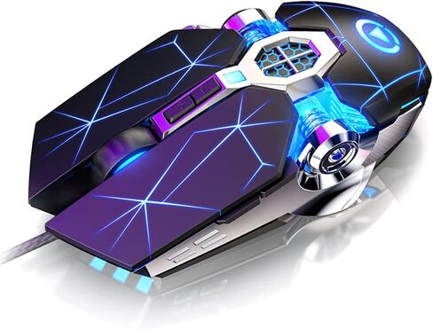 EastyGold Gaming Mouse Wired Game Mice USB Silent Optical Mouse 3200DPI RGB Colorful Gradient Backlit 7 Buttons for Desktop Laptop Computer Gamer PC Windows Mac in Saudi Arabia