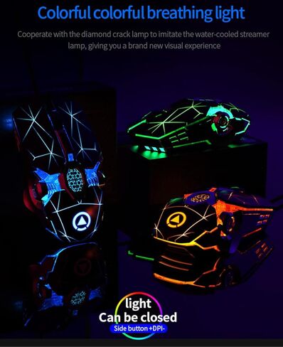 EastyGold Gaming Mouse Wired Game Mice USB Silent Optical Mouse 3200DPI RGB Colorful Gradient Backlit 7 Buttons for Desktop Laptop Computer Gamer PC Windows Mac in Saudi Arabia