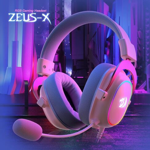 Redragon H510 Zeus-X RGB Wired Gaming Headset - 7.1 Surround Sound - 53MM Audio Drivers in Memory Foam Ear Pads w/Reliable Fabric Cover- Multi Platforms Headphone - USB Powered for PC/PS4/NS in Saudi Arabia
