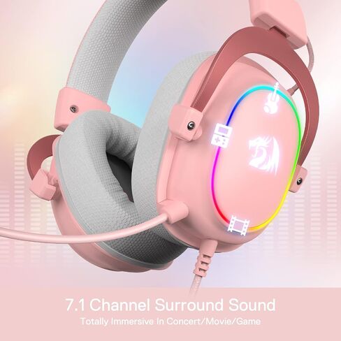 Redragon H510 Zeus-X RGB Wired Gaming Headset - 7.1 Surround Sound - 53MM Audio Drivers in Memory Foam Ear Pads w/Reliable Fabric Cover- Multi Platforms Headphone - USB Powered for PC/PS4/NS in Saudi Arabia