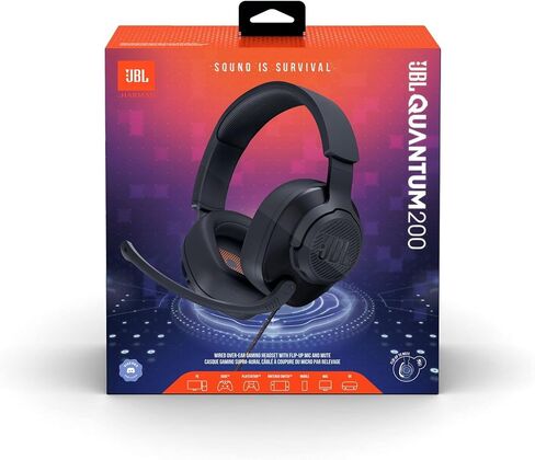 JBL Quantum 200 - Wired Over-Ear Gaming Headphones - Black, Large in Saudi Arabia