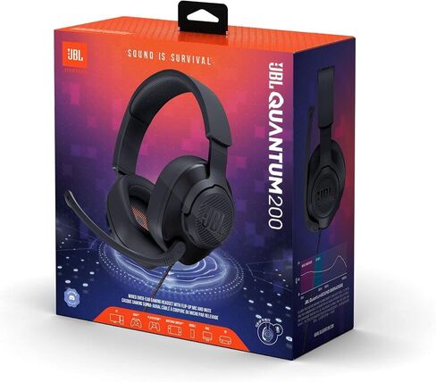 JBL Quantum 200 - Wired Over-Ear Gaming Headphones - Black, Large in Saudi Arabia