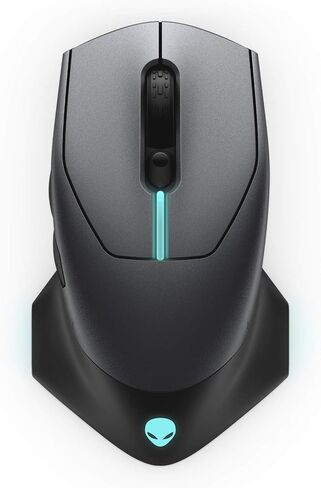 Alienware Wired/Wireless Gaming Mouse AW610M: 16000 DPI Optical Sensor - 350 Hour Rechargeable Battery, 7 Buttons, 3-ZONE 16.8m AlienFX RGB Lighting, Edge-Free Design, Ergonomic, Dark Side of the Moon in Saudi Arabia