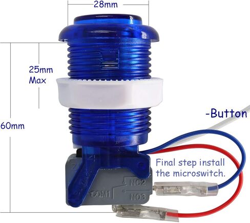 SJ@JX Arcade Game LED Controller Lamp USB Encoder 2 Player Gamepad Microswitch Light Button 8way LED Joystick for Nintendo Switch PC PS3 Retropie Raspberry Pi MAME in Kuwait