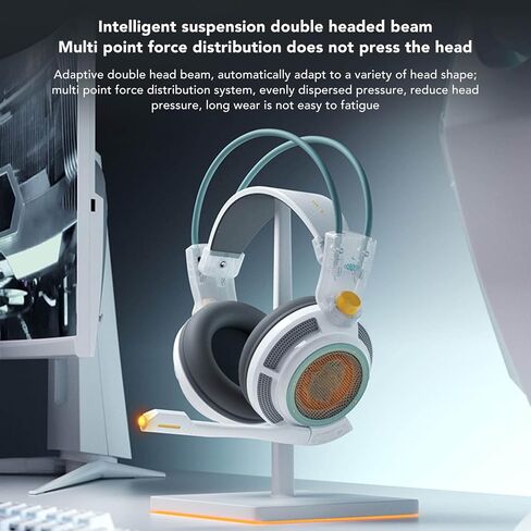 Stereo Gaming Headset, USB RBG Gaming Headphones with Noise Cancelling Micfor PC Laptop Computer, 7.1 Surround Sound, Soft Memory Earmuffs in Saudi Arabia