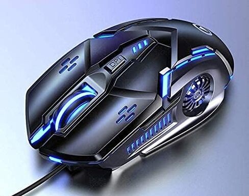 Gaming Mouse Wired,6 Buttons, 4 Adjustable DPI Up to 3200 DPI, 7 Circular & Breathing LED Light, Multifunction Wired Mouse Used for Games and Office (Black) in Kuwait