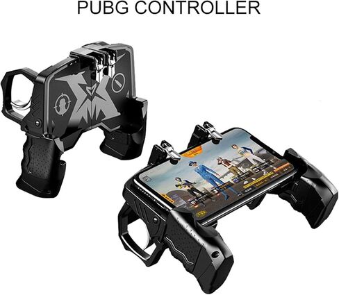 maojin K21 PUGB Helper 4 Finger Linkage Game Handle, Peace Elite Fast Shooting Button Controller for PUBG Rules of Survival Game Trigger Joystick Gamepad for Phone in Saudi Arabia