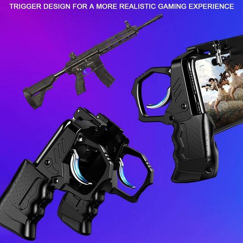 maojin K21 PUGB Helper 4 Finger Linkage Game Handle, Peace Elite Fast Shooting Button Controller for PUBG Rules of Survival Game Trigger Joystick Gamepad for Phone in Saudi Arabia