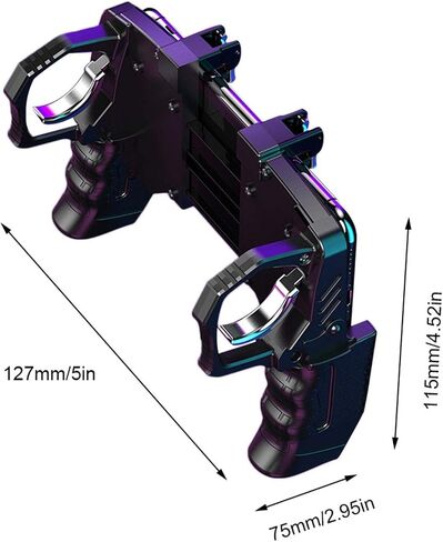maojin K21 PUGB Helper 4 Finger Linkage Game Handle, Peace Elite Fast Shooting Button Controller for PUBG Rules of Survival Game Trigger Joystick Gamepad for Phone in Saudi Arabia