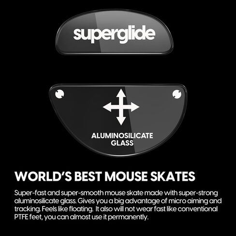 Superglide - Fastest and Smoothest Mouse Feet / Skates Made with Ultra Strong Flawless Glass Super Fast Smooth and Durable Sole for Zowie EC Series [Black] in Saudi Arabia