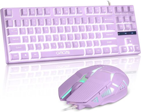 RGB Gaming Keyboard and Mouse Combo,USB Wired Custom Clear Keyboards | Rainbow LED Backlight Transparent Keyboard Mouse Set for Computer Windows PC PS4 Xbox Laptop in Kuwait