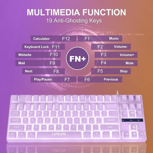 RGB Gaming Keyboard and Mouse Combo,USB Wired Custom Clear Keyboards | Rainbow LED Backlight Transparent Keyboard Mouse Set for Computer Windows PC PS4 Xbox Laptop in Kuwait