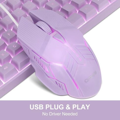 RGB Gaming Keyboard and Mouse Combo,USB Wired Custom Clear Keyboards | Rainbow LED Backlight Transparent Keyboard Mouse Set for Computer Windows PC PS4 Xbox Laptop in Kuwait