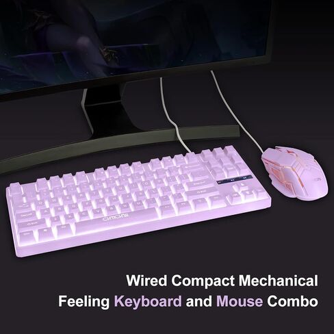 RGB Gaming Keyboard and Mouse Combo,USB Wired Custom Clear Keyboards | Rainbow LED Backlight Transparent Keyboard Mouse Set for Computer Windows PC PS4 Xbox Laptop in Kuwait