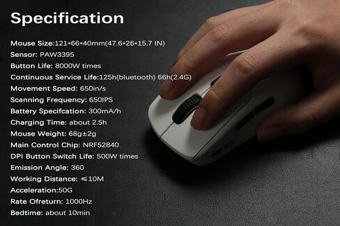 WAIZOWL OGM ONE Wireless Wired Mouse 75g Lightweight Dual Mode Professional ESports PC Gaming Mice Ergonomic Type C Rechargeable in Kuwait