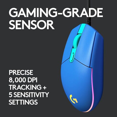 Logitech G203 Wired Gaming Mouse - Black | LIGHTSYNC RGB, On-Board Memory, 6 Programmable Buttons, Compabile with PC/Mac in Kuwait