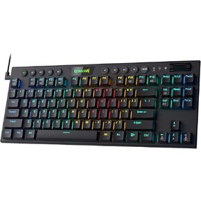 Redragon K632 PRO 60% Wireless RGB Mechanical Keyboard, BT/2.4Ghz/Wired Tri-Mode Ultra-Thin Low Profile Gaming Keyboard w/No-Lag Connection, Dedicated Media Control & Linear Red Switch