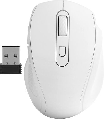 Wireless Mouse, 2.4Ghz Office/Gaming Ergonomic Optical Mouse 1600dpi for Notebook Desktop Computer (white) in Saudi Arabia