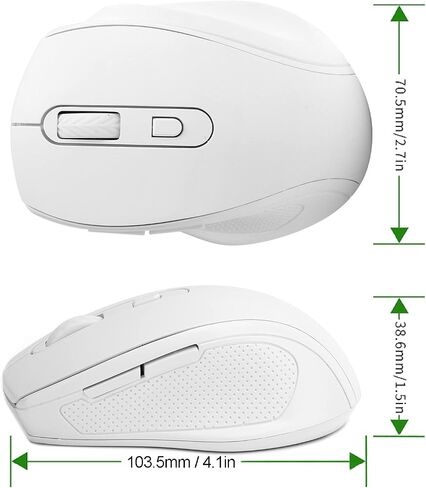 Wireless Mouse, 2.4Ghz Office/Gaming Ergonomic Optical Mouse 1600dpi for Notebook Desktop Computer (white) in Saudi Arabia
