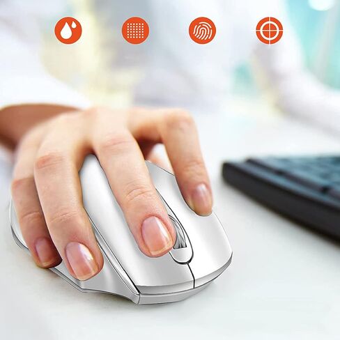 Wireless Mouse, 2.4Ghz Office/Gaming Ergonomic Optical Mouse 1600dpi for Notebook Desktop Computer (white) in Saudi Arabia