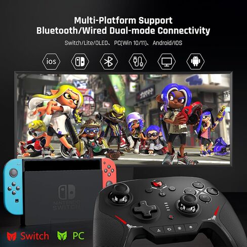 BIGBIG WON Wireless Switch Controller, Bluetooth Wired Dual Mode Game Controller for Nintendo Switch, PC, Android, iOS, Custom Buttons/NFC/Turbo/ 6-Axis Gyro/Vibration/Wake-Up/Screenshot Function in Saudi Arabia