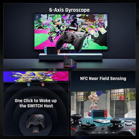 BIGBIG WON Wireless Switch Controller, Bluetooth Wired Dual Mode Game Controller for Nintendo Switch, PC, Android, iOS, Custom Buttons/NFC/Turbo/ 6-Axis Gyro/Vibration/Wake-Up/Screenshot Function in Saudi Arabia