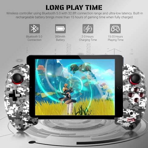 arVin Gaming Controller for iPad/iPad Mini/iPad Air, iPhone 15/14/13/12, iOS, Tablet Android Gamepad for Samsung Galaxy Tab, HUAWEI MatePad, Yoga Tab[within 5-11 inch] PC Game Joystick for COD, Steam in Kuwait