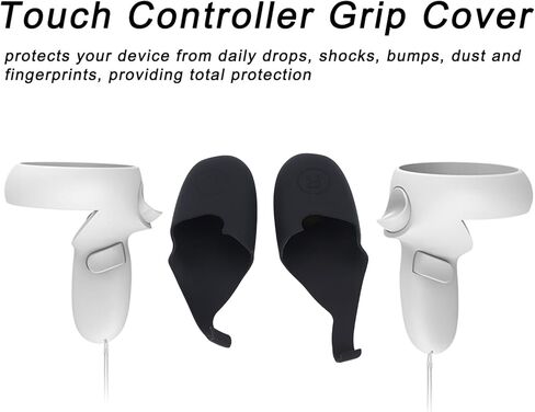غطاء حماية للواقع الافتراضي، غطاء وحدة تحكم الواقع الافتراضي من السيليكون النحيف المقاوم للغبار، غطاء مقبض وحدة التحكم باللمس لوحدة تحكم Oculus Quest 2 VR in Kuwait