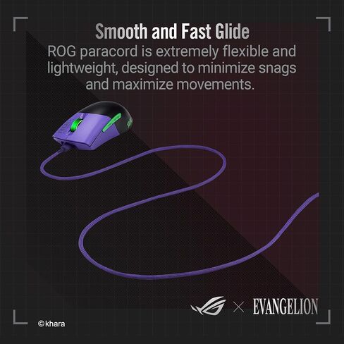 ASUS ROG Keris Wireless EVA Edition Gaming Mouse, Wireless Mouse with Tri-Mode connectivity, 16000 DPI Sensor, 7 programmable Buttons, PBT, hot-swappable Switch sockets, Paracord Cable in Saudi Arabia