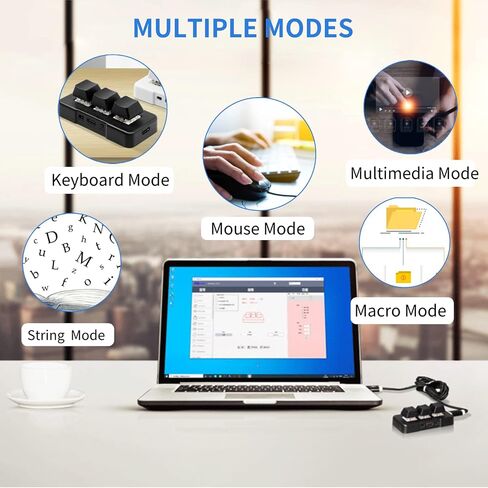 Acogedor Mini 3 Key Keypad Mechanical Gaming Keyboard, USB/2.4G/Bluetooth RGB Backlit Mini Programmable Macro Keypad, One Handed HID Standard Keyboard in Saudi Arabia