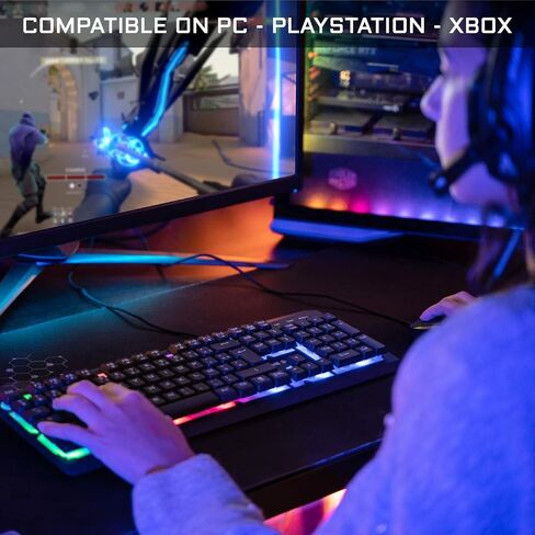 G-LAB Combo Selenium - 4 in 1 Gaming Set - Backlit QWERTY Gaming Keyboard, 3200 DPI Gaming Mouse, Headset Gaming, Non-Slip Mouse Pad – Gamer Pack Compatible with PC/PS4/PS5/Xbox One/Xbox Series X in Saudi Arabia