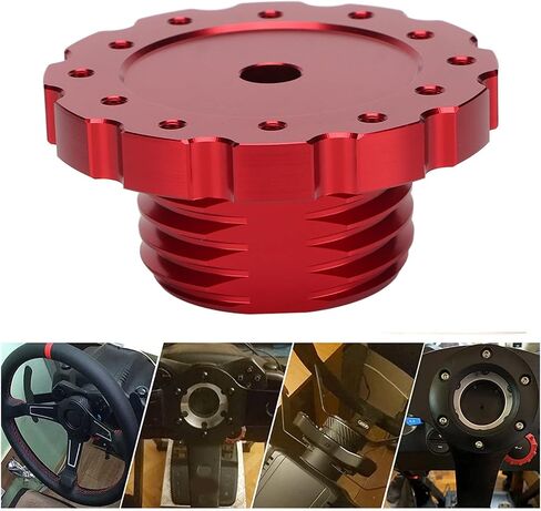 Gugxiom Game Steering Wheel Adapter Aluminum, Steering Wheel Adapter Quick Release Replacement, Steering Boss Steering Wheel Plate Adapter, Fits Thrustmaster T500 / T300 / TS/TX (Red) in Saudi Arabia