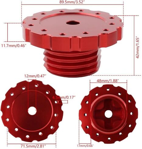 Gugxiom Game Steering Wheel Adapter Aluminum, Steering Wheel Adapter Quick Release Replacement, Steering Boss Steering Wheel Plate Adapter, Fits Thrustmaster T500 / T300 / TS/TX (Red) in Saudi Arabia