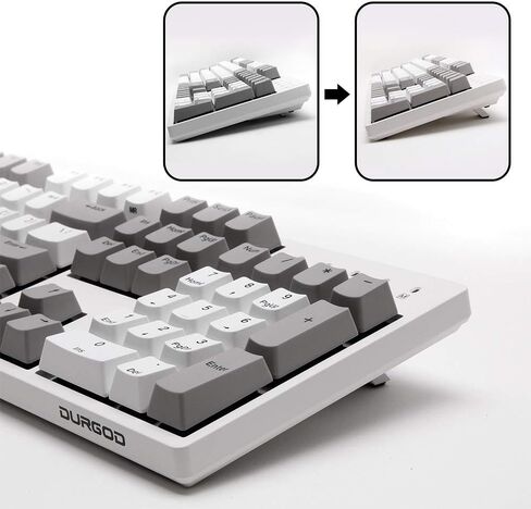 DURGOD Taurus K310 Mechanical Keyboard | 104 Keys Full Size | USB C Wired | Doubleshot PBT Keycaps | Programmable Keys | NKRO Rollover | for Windows & Mac | Cherry MX Brown, Grey in Kuwait