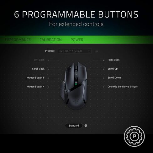 Razer Basilisk V2 - FPS Gaming Mouse (Gaming Mouse with New 20,000 DPI Focus + Optical Sensor, 5G, Removable Dpi Switch and Customizable Scroll Wheel, RGB Chroma and USB) Black in Saudi Arabia