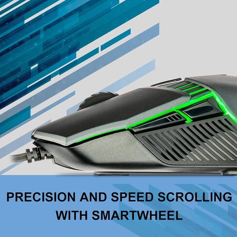 Wireless Gaming Keyboard with knob and Mouse Combo USB Dongle 2.4G Rechargeable 3000mAH Battery RGB Backlit Stainless Panel 4200DPI Side Button Mice for PC Laptop Compatible with Windows 8/9/10 MacOS in Saudi Arabia