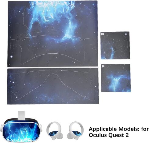 VGEBY VR Glasses Skin Stickers,Protective Skin Decals PVC Removable Glasses Sticker Controller Skin Stickers for Oculus Quest 2 Accessories (Blue Fire) Other Children's Outdoor Toys Products in Saudi Arabia